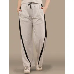 CLOTHINK INDIA Women Relaxed Straight Leg Loose Fit Side Stripes Cotton Trouser-picture-35