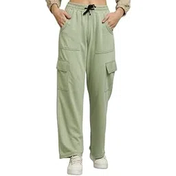 clothink india Women's Cotton Fabric Stylish Cargo Lower/Pajama/Pants Pista Green-picture-17