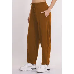 clothink india Women Solid Brown Track Pants image 3