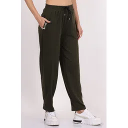 clothink india Women Solid Olive Track Pants image 3