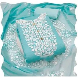 clothlemon Women's Exclusive Chanderi Cotton Unstitched Suit | Fancy Stylish Patiala Churidar Dress Material with Heavy Embroidered Work |-picture-17