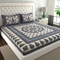 clothology 144 TC Cotton Double Printed Flat Bedsheet-picture-23