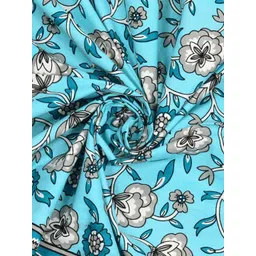 CLOTHOLOGY Blue & White Floral 180 TC King Bedsheet with 2 Pillow Covers image 3
