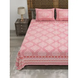CLOTHOLOGY Red Ethnic Motifs 180 TC Bedsheet with 2 Pillow Covers-picture-33