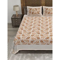 CLOTHOLOGY White 180 TC King Bedsheet with 2 Pillow Covers-picture-27