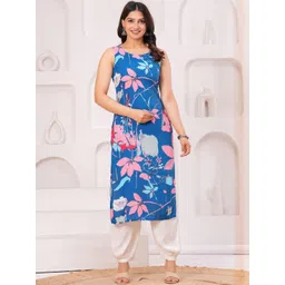 Clothy N Wave Women Floral Printed Kurta with Patiala-picture-41
