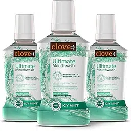 Clove Ultimate Mouthwash , FREE Family Dental Health Plan ₹2000, Antibacterial & Anti-Plaque , Kills 99.9% Germs , 24-Hour Bad Breath Protection , Safe formula, Fresh Icy Mint Flavour , Pack of 3 (250ml Each)-picture-10