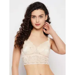 Clovia Beige Lace Work Bralette Bra-picture-38