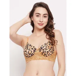 Clovia Beige Printed T-Shirt Bra-picture-25