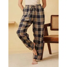 Clovia Beige Regular Fit Checks Pyjamas-picture-16