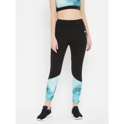 Clovia Black & Blue Printed Tights-picture-31