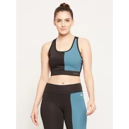 Clovia Black & Blue Sports Bra-picture-24