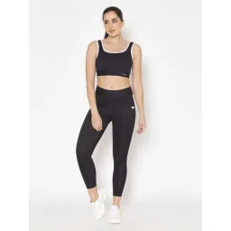 Clovia Black Color Blocked Sports Set-picture-10
