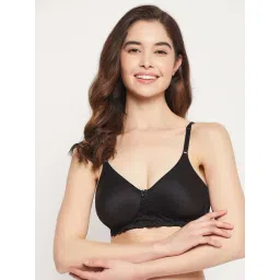 Clovia Black Cotton Lace Work Everyday Bra-picture-24