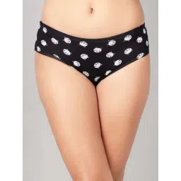Clovia Black Cotton Regular Fit Printed Panties-picture-37