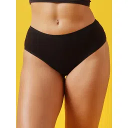 Clovia Black Cotton Regular Fit Printed Panties-picture-42