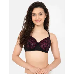 Clovia Black Floral Padded Full Coverage Bra-picture-15