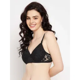 Clovia Black Lace Work T-Shirt Bra image 3