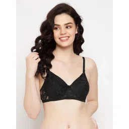 Clovia Black Lace Work T-Shirt Bra image 1