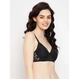 Clovia Black Lace Work T-Shirt Bra image 4