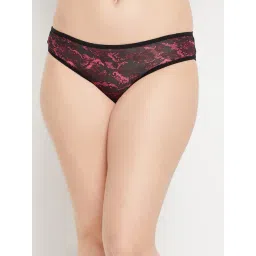 Clovia Black Polyamide Regular Fit Animal Print Panties-picture-23
