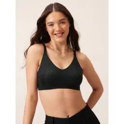 Clovia Black Polyamide Solid Non-Padded Full Cup Wire Free T-Shirt Bra-picture-18