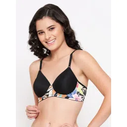 Clovia Black Printed Non Wired Padded T-Shirt Bra-picture-46
