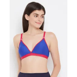 Clovia Blue & Red Non Wired Non Padded Maternity Bra-picture-37