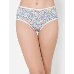 Clovia Blue & White Cotton Floral Print Hipster Panty-picture-39
