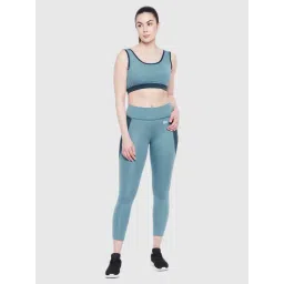 Clovia Blue Color Blocked Sports Set-picture-17