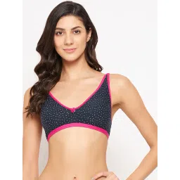 Clovia Blue Cotton Printed Full Coverage Bra-picture-31
