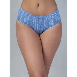 Clovia Blue Cotton Regular Fit Printed Panties-picture-30