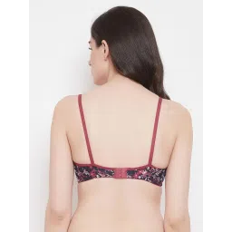 Clovia Blue Floral Print Non Wired Non Padded Full Coverage Bra image 2