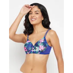 Clovia Blue Floral Print Padded Bra-picture-25