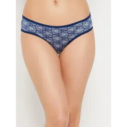Clovia Blue Polyamide Regular Fit Geometric Panties-picture-11