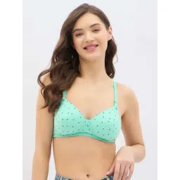 Clovia Blue Regular Fit Floral Print Bra-picture-42