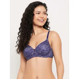 Clovia Blue Regular Fit Printed Bra-picture-46
