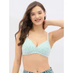 Clovia Blue Regular Fit Printed Bra-image-27