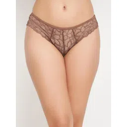 Clovia Brown Lace Regular Fit Solid Panties-picture-13