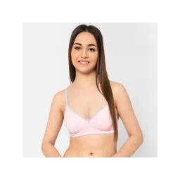 Clovia Cotton Rich Solid Lightly Padded Full Cup Wire Free T-shirt Bra - Light Pink-picture-38