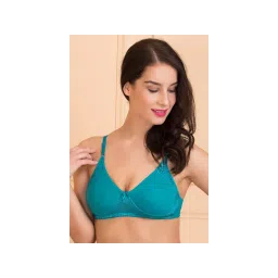 Clovia Cotton Rich Solid Non-Padded Full Cup Wire Free Everyday Bra - Dark Green-picture-16