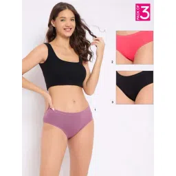 Clovia Cotton Spandex Pack of 3 Medium waist Inner elastic Hipster Panty-image-11