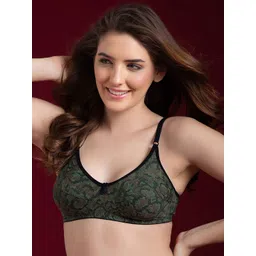 Clovia Green & Brown Animal Printed Cotton Bra - Non-Padded Non-Wired Full Cup-picture-25