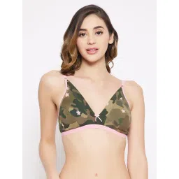 Clovia Green Non Wired Non Padded Plunge Bra-picture-23