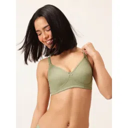 Clovia Green Polyamide Solid Non-Padded Full Cup Wire Free T-Shirt Bra-picture-10