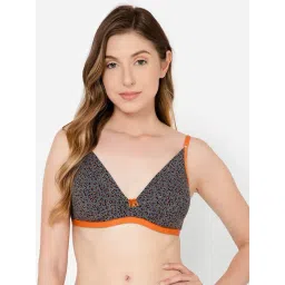 Clovia Grey Cotton Printed Half Coverage Plunge Bra-picture-25