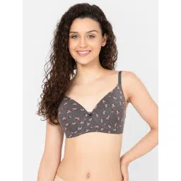Clovia Grey Cotton Printed T-Shirt Bra-picture-16