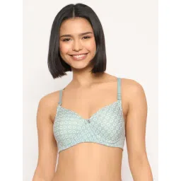 Clovia Grey Cotton Regular Fit Printed Bra-picture-35