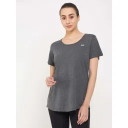 Clovia Grey Regular Fit Sports T-Shirt-picture-30