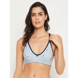 Clovia Light Blue Printed Full Coverage Racerback T-Shirt Bra-picture-37